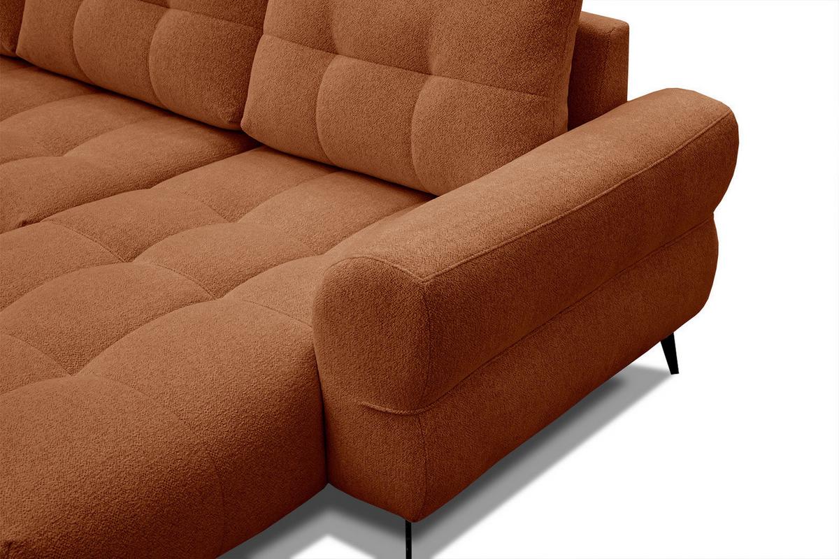 ECKSOFA SALVINI 4-Sitzer, dunkelorange - Dunkelorange/Schwarz, Holzwerkstoff/Textil (292/158cm) - Wozimo