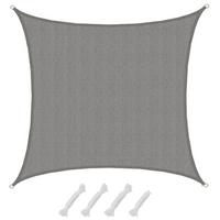 UV-SONNENSEGEL 5/5 m, Viereckig, Wasserdurchlässig, Grau - Grau, Kunststoff (500/500cm) - Amanka