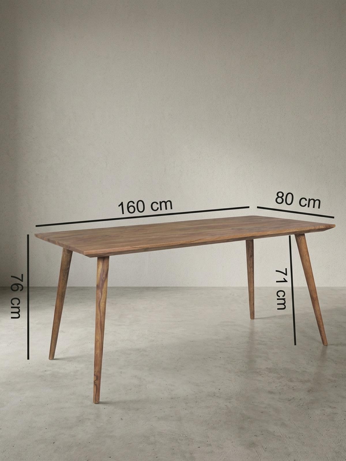 ESSTISCH Massivholz Braun Landhausstil Handgefertigt, Braun 160x80x76 cm - Braun, Holz (80/160/76cm) - KADIMA DESIGN