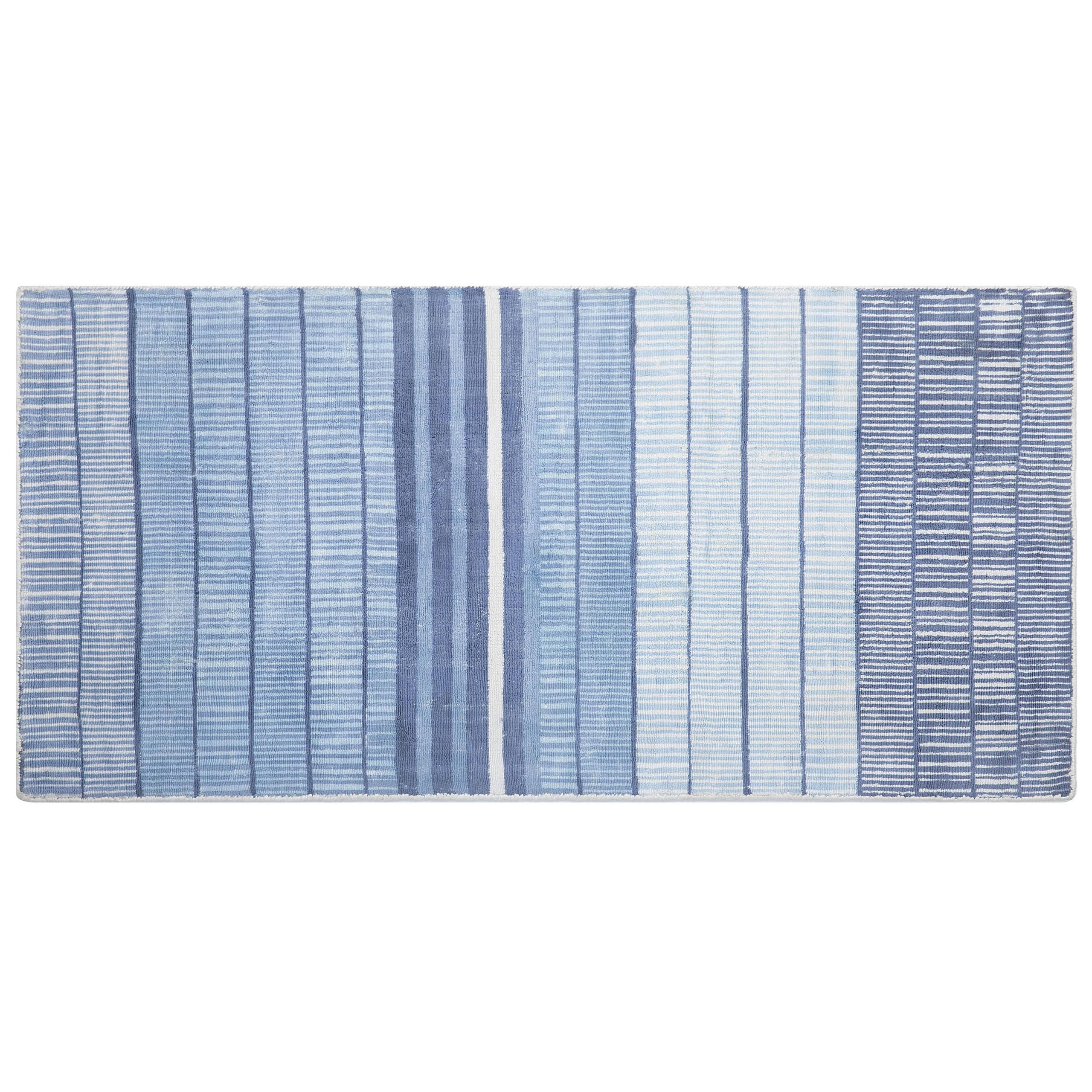 KURZFLOR-TEPPICH Yardere 150/80 cm - Blau, Naturmaterialien (80/150cm) - Beliani