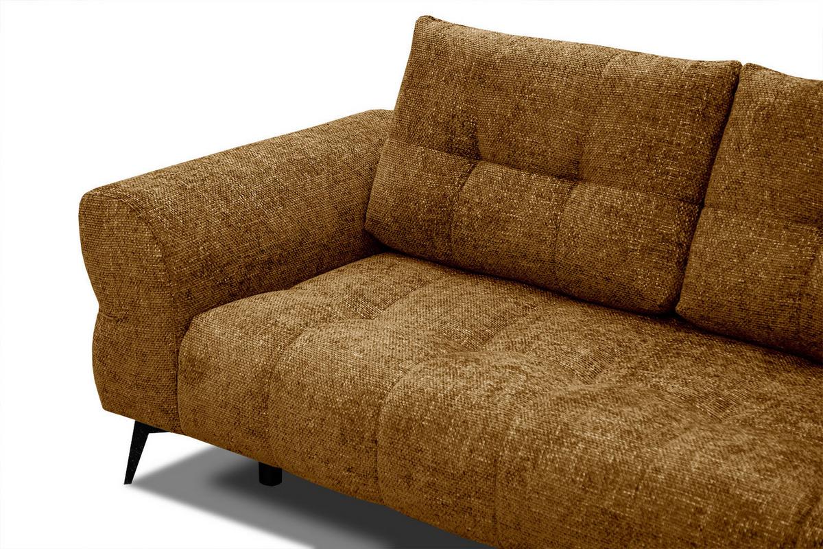 ECKSOFA SALVINI 5-Sitzer, dunkelgelb - Dunkelgelb/Schwarz, Holzwerkstoff/Textil (292/158cm) - Wozimo