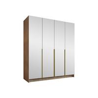 KLEIDERSCHRANK Santi III - Eichefarben/Goldfarben, Holzwerkstoff/Metall (200/215/58cm) - MIRJAN24