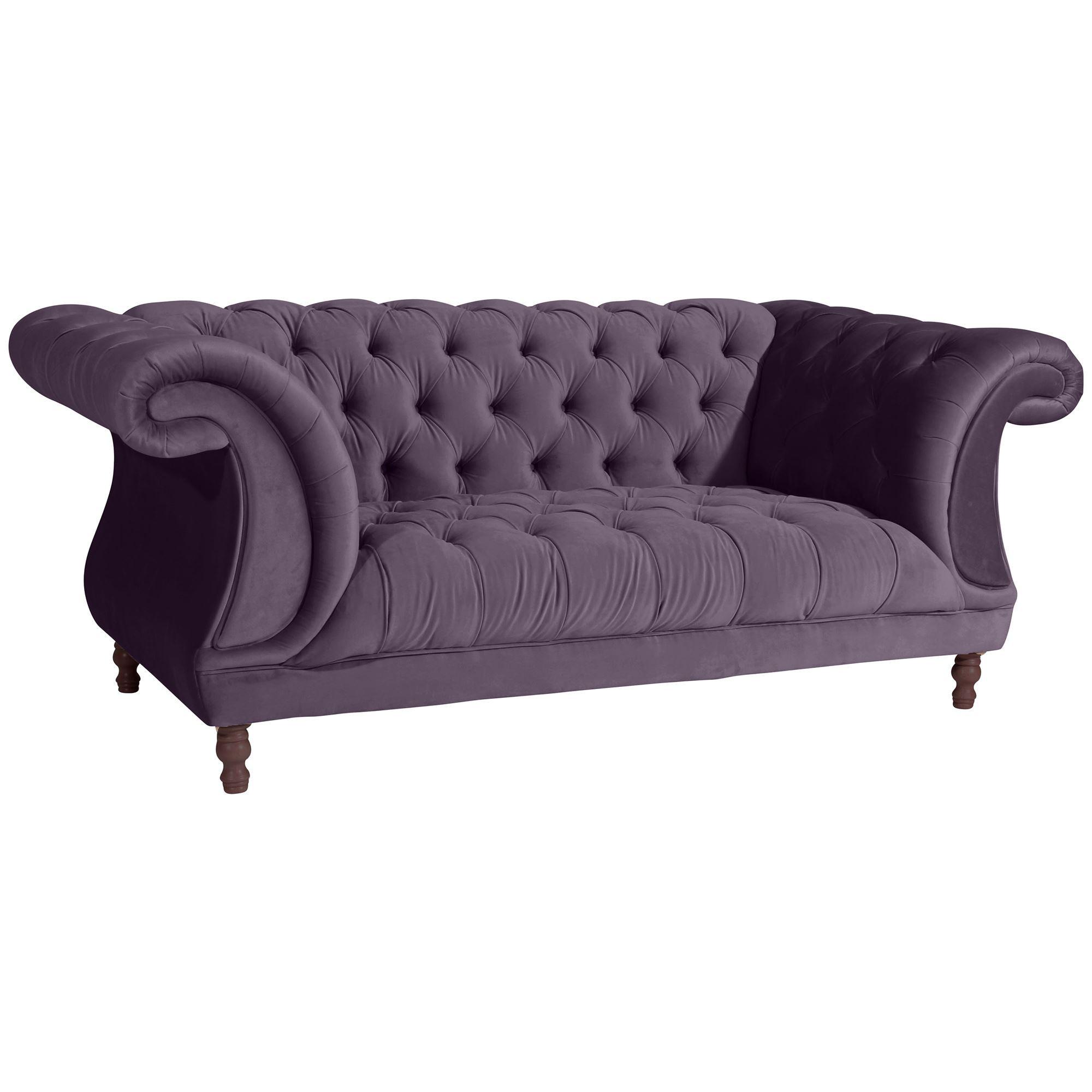 CHESTERFIELD Sofa 2-Sitzer Kaylin Samtvelours purple - Lila, Kunststoff (200/80/100cm) - 58aufmkessel