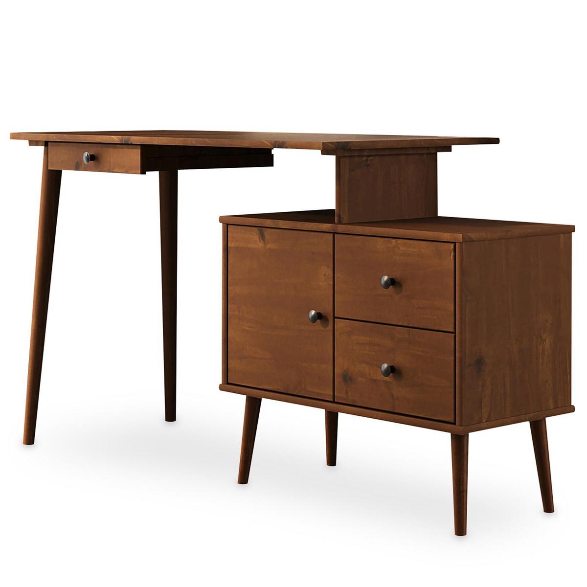 SCHREIBTISCH ANGOLO Kastanie - Kastanienfarben, Holz (54/155/75cm) - IDIMEX