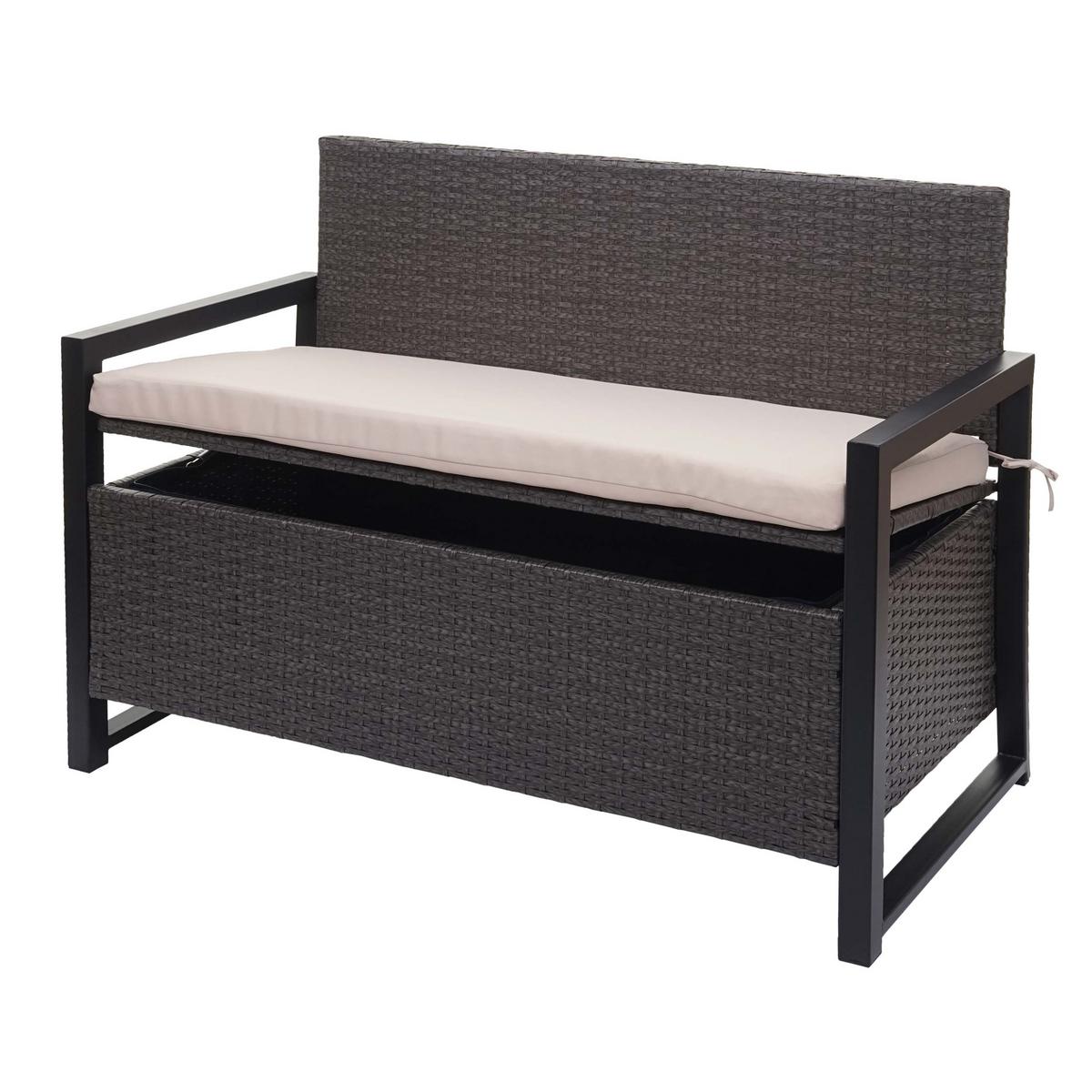 POLY-RATTAN 2ER SITZBANK Grau, Beige - Beige/Grau, Kunststoff (117/87/57cm) - MCW