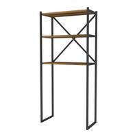 BADEZIMMERREGAL Askersund - Walnussfarben, Holzwerkstoff/Metall (66/160/34cm) - [en.casa]