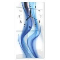 WANDUHR aus Glas 30x60 cm - Abstrakter Rauch - Blau, Glas (30/60/0.4cm) - TULUP