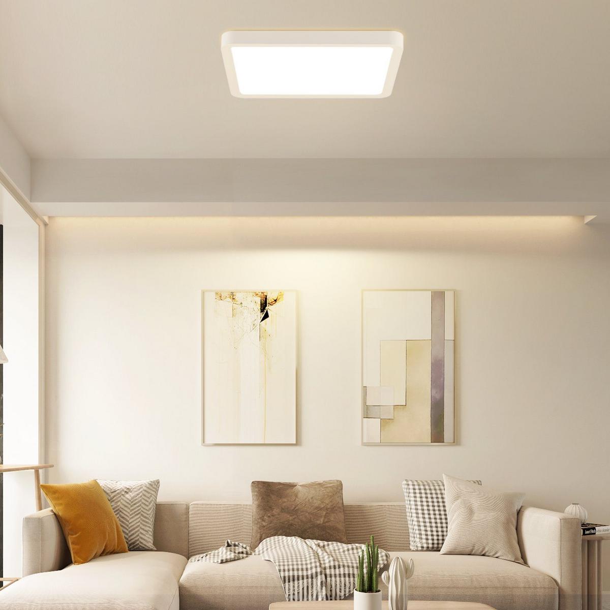LED-DECKENLEUCHTE Dornwacht 23.0/2.4/23.0 cm - Weiß, Kunststoff (23/23/2.4cm) - ZMH