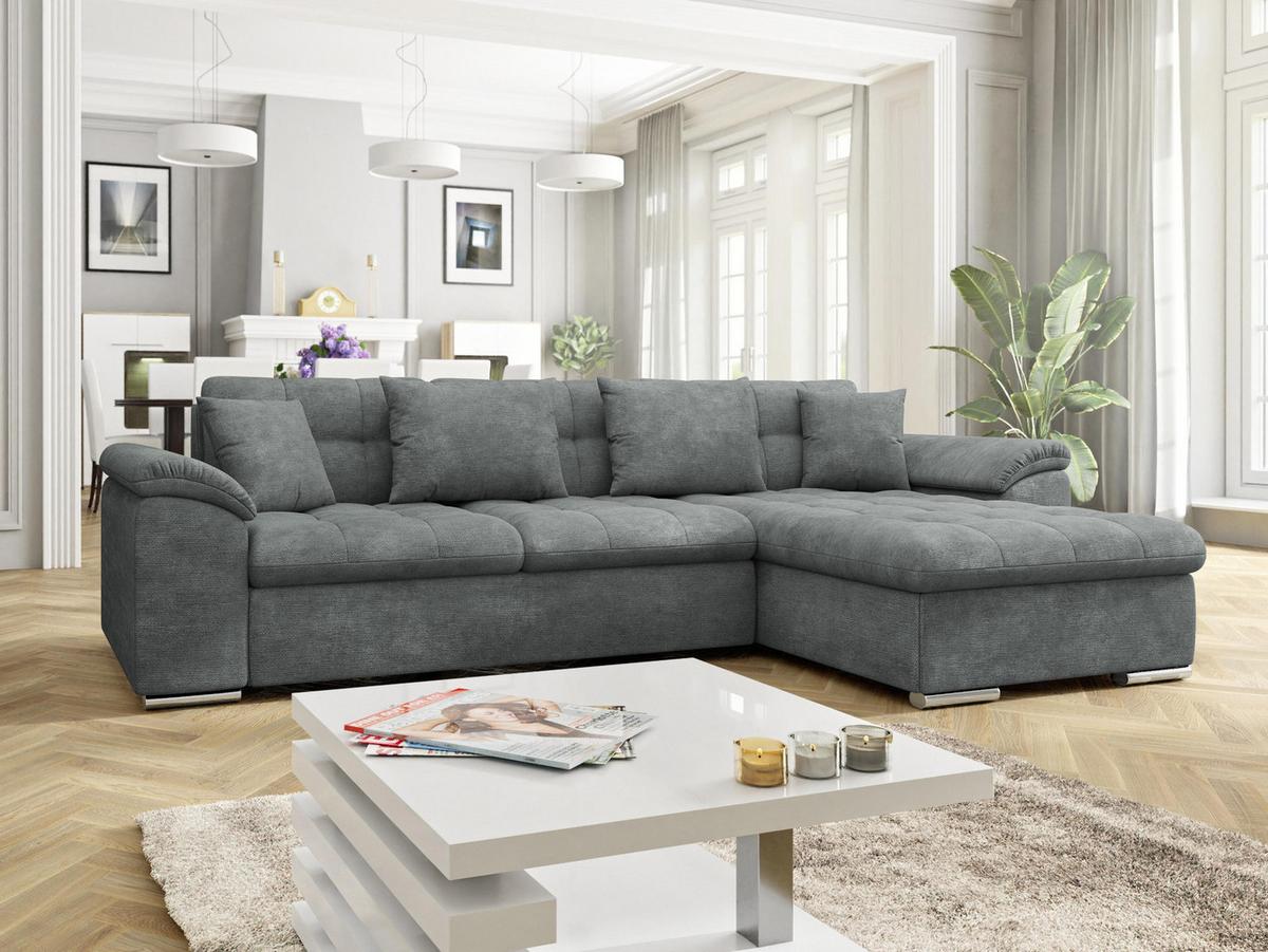 ECKSOFA Diana, Seite: Rechts - Dunkelgrau, Holz/Textil (280/160cm) - MIRJAN24