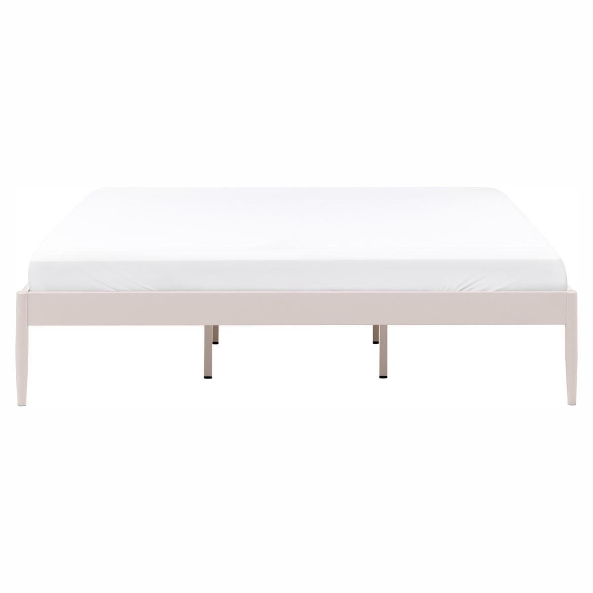 BETT mit Lattenrost 180/200 Stahl Hellbeige Vaurs - Beige, Metall (180/200cm) - Beliani