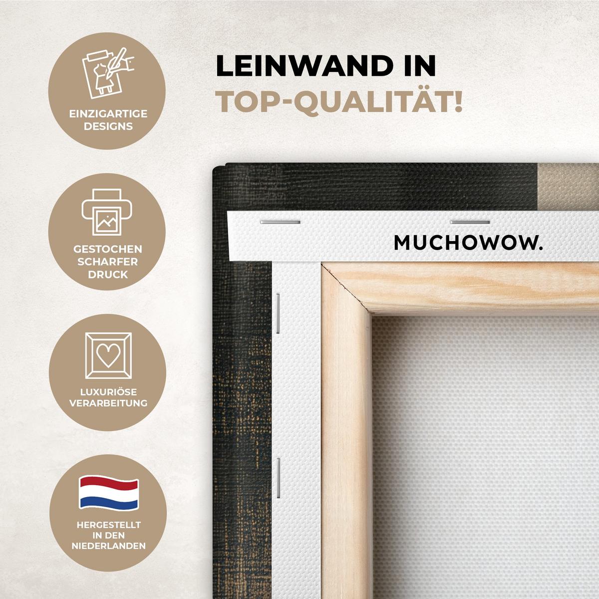 LEINWANDBILD 2er Set Formen - Abstrakt - Gold 160x120 cm - Schwarz, Textil (160/120cm) - MuchoWow