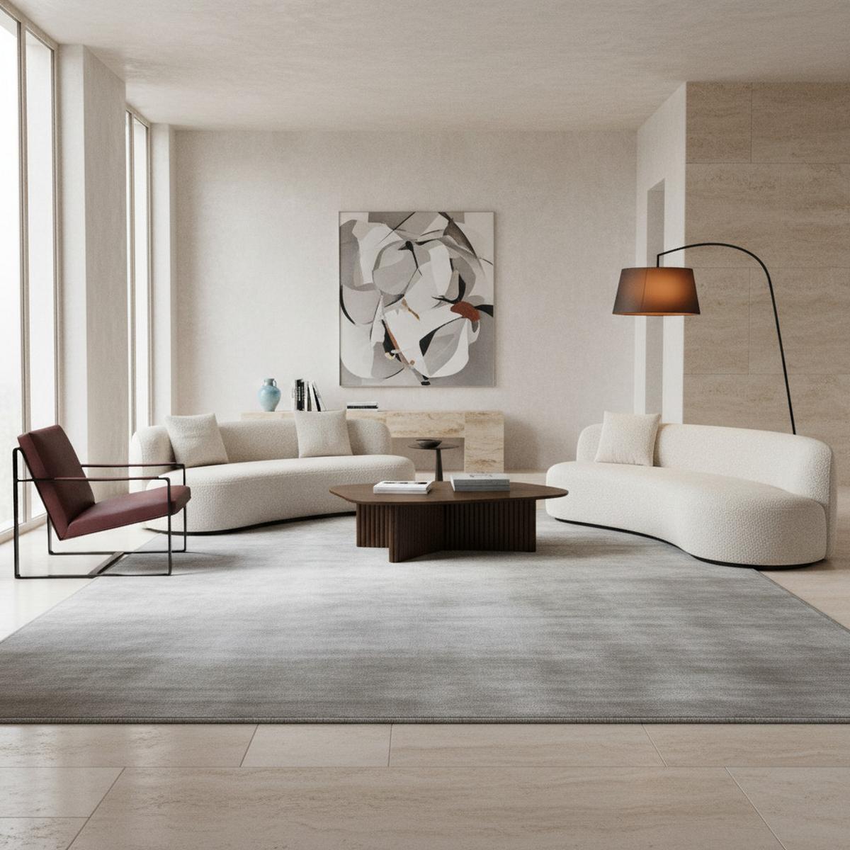 TEPPICH Kurzflor Waschbar LECH in Silber, einfarbig, 80 x 150 cm - Silberfarben, Textil (150/80cm) - KADIMA DESIGN