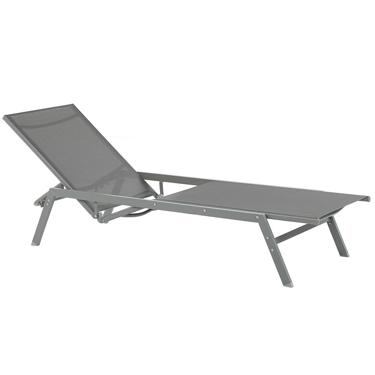 GARTENLIEGE grau Vernazza - Grau, Metall (63/94/191cm) - Beliani