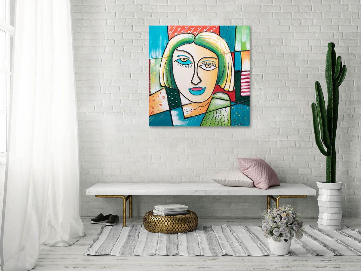 ACRYLBILD HANDGEMALT 80/80 cm - Multicolor, Holz/Textil (80/80cm) - KUNSTLOFT