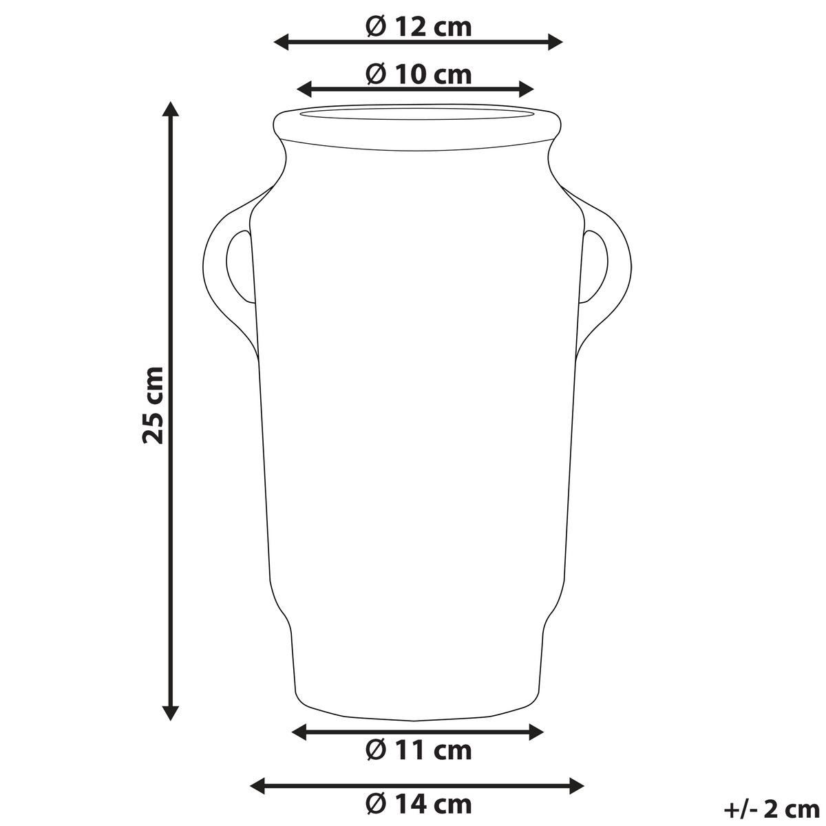 BLUMENVASE Steinzeug blau Gerrha - Blau, Stein (25cm) - Beliani