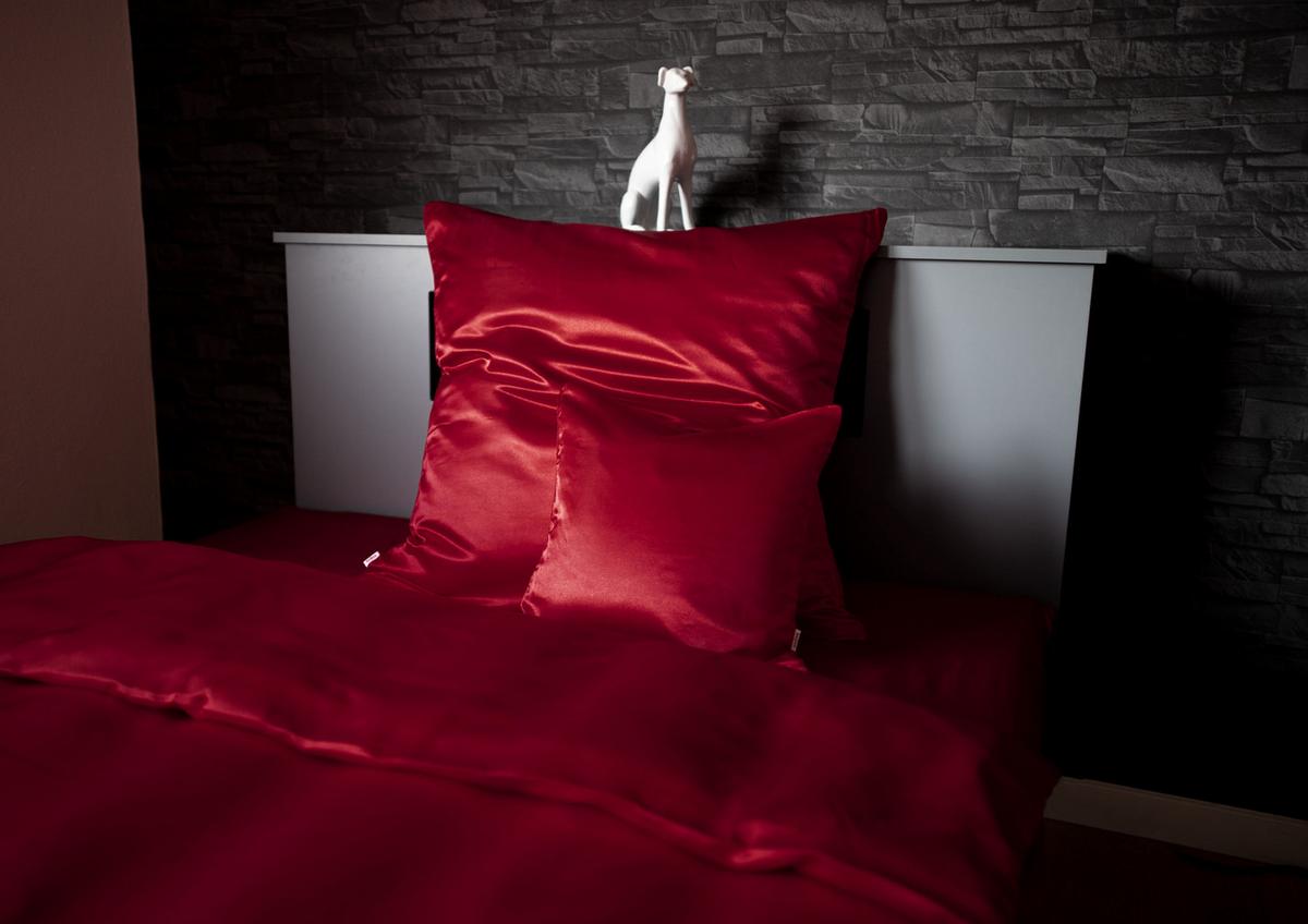 BETTBEZUG Glanz Satin karmin-rot 155/220 cm - Rot, Textil (155/220cm) - beties Heimtextil