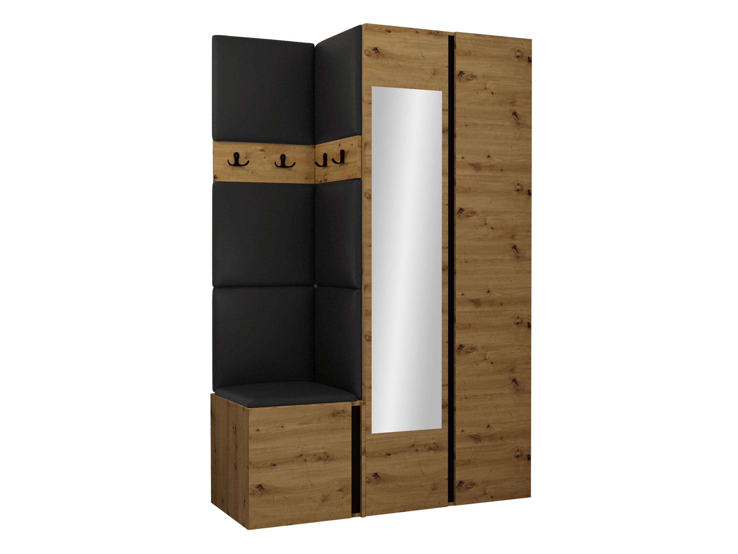 GARDEROBEN-SET Orion XXVI - Schwarz/Eiche Artisan, Holzwerkstoff/Kunststoff (116/186/46cm) - MIRJAN24