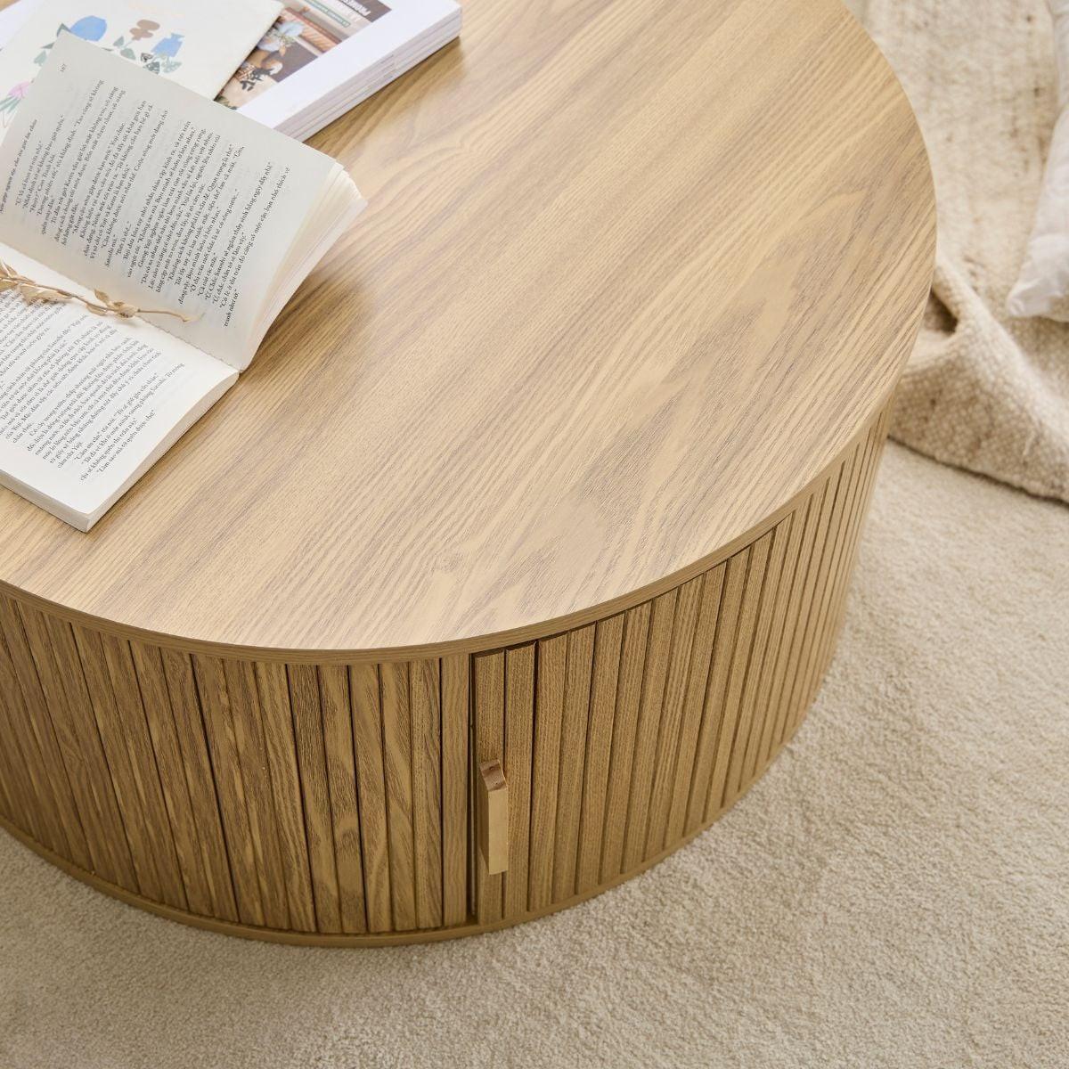 COUCHTISCH mit stauraum - ernest 75/75/35,5 cm - Eschefarben, Holzwerkstoff (83/75/35.5cm) - Calicosy
