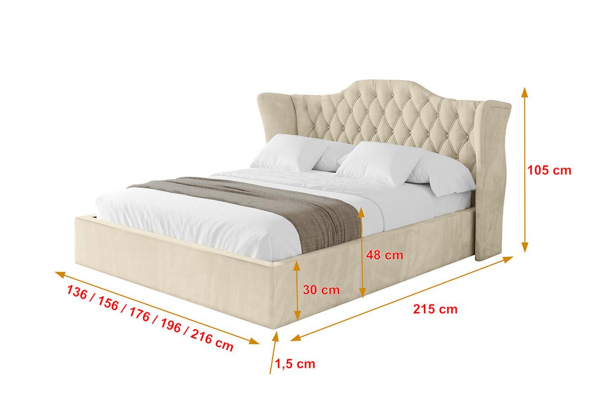 POLSTERBETT mit Bettkasten und Lattenrost, Boxbett ohne Matratze - ZORAN 140x200 Beige - Ecru, Holzwerkstoff/Textil (140/200cm) - ALTDECOR