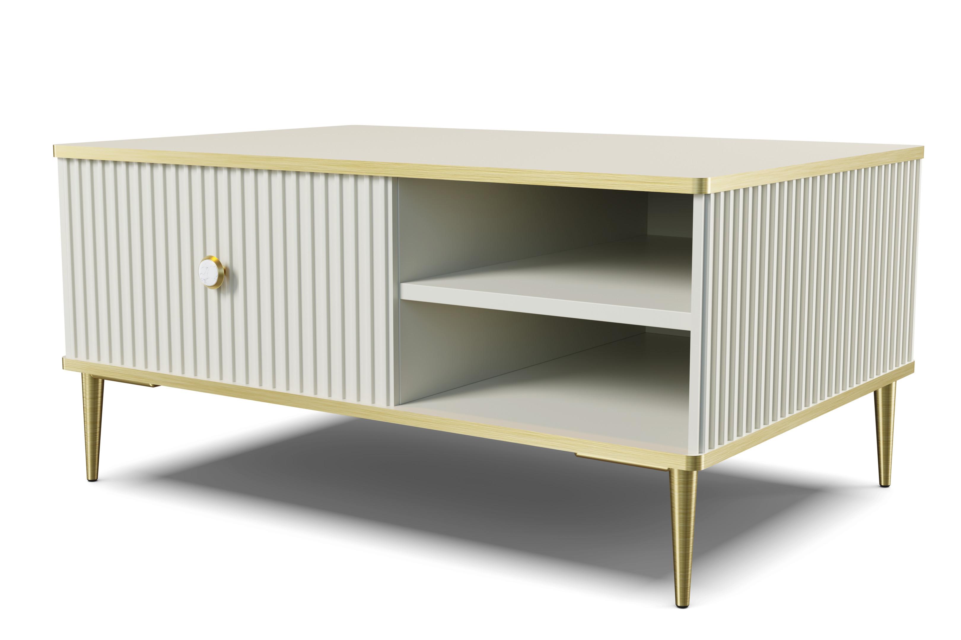 COUCHTISCH Kaschmir, Gold 90/43/60 - Kaschmir, Holzwerkstoff (60/90/43cm) - RAUMHIRSCH FURNITURE
