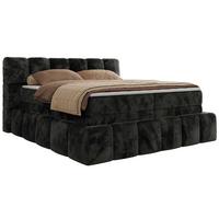 BOXSPRINGBETT NIRA KING 200/200 Dunkelgrau Plüsch - H4 - Dunkelgrau, Holz/Textil (200/200cm) - MKS