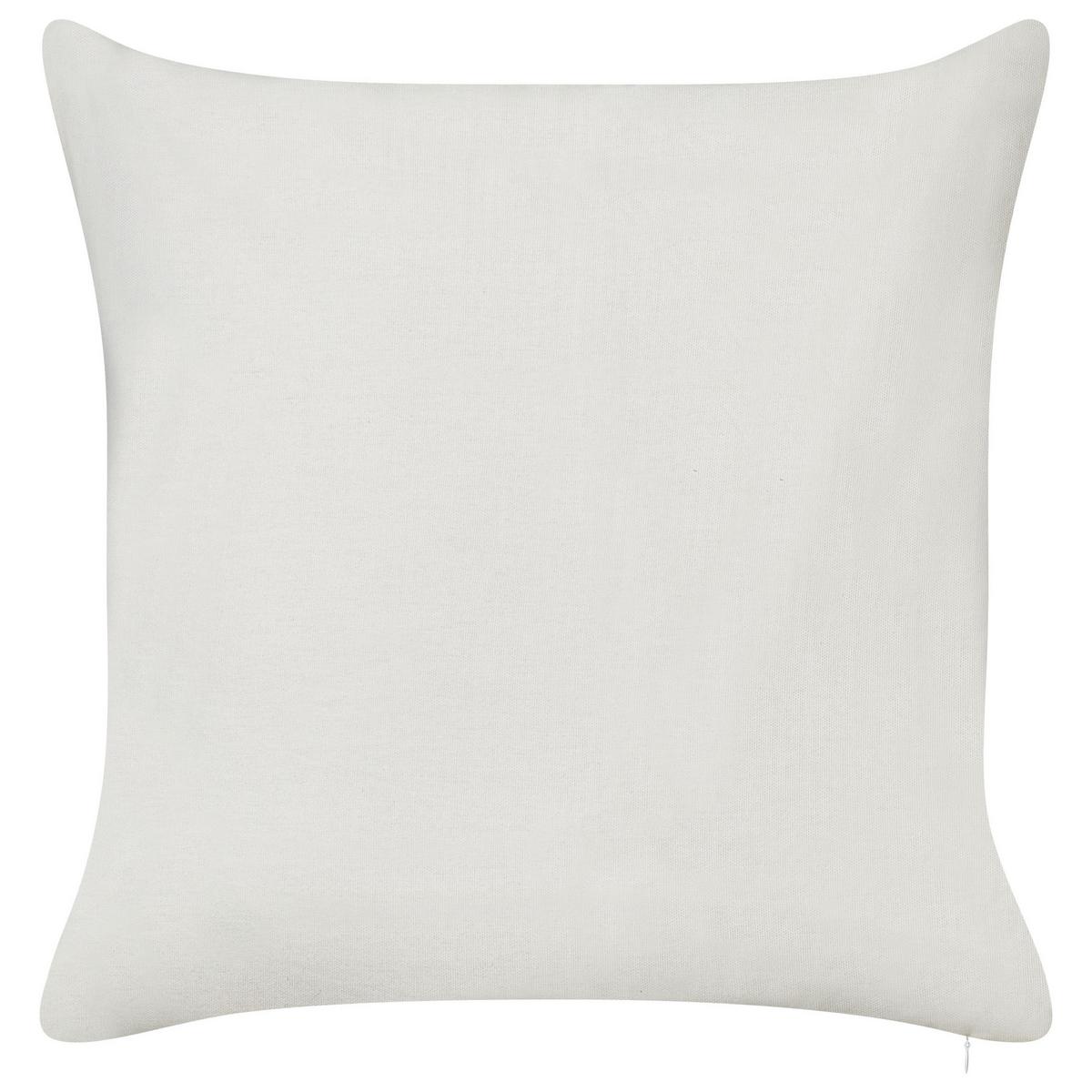 DEKOKISSEN 2er-Set Weiß 45/45 cm Zaleya - Weiß/Grün, Naturmaterialien (45/45cm) - Beliani