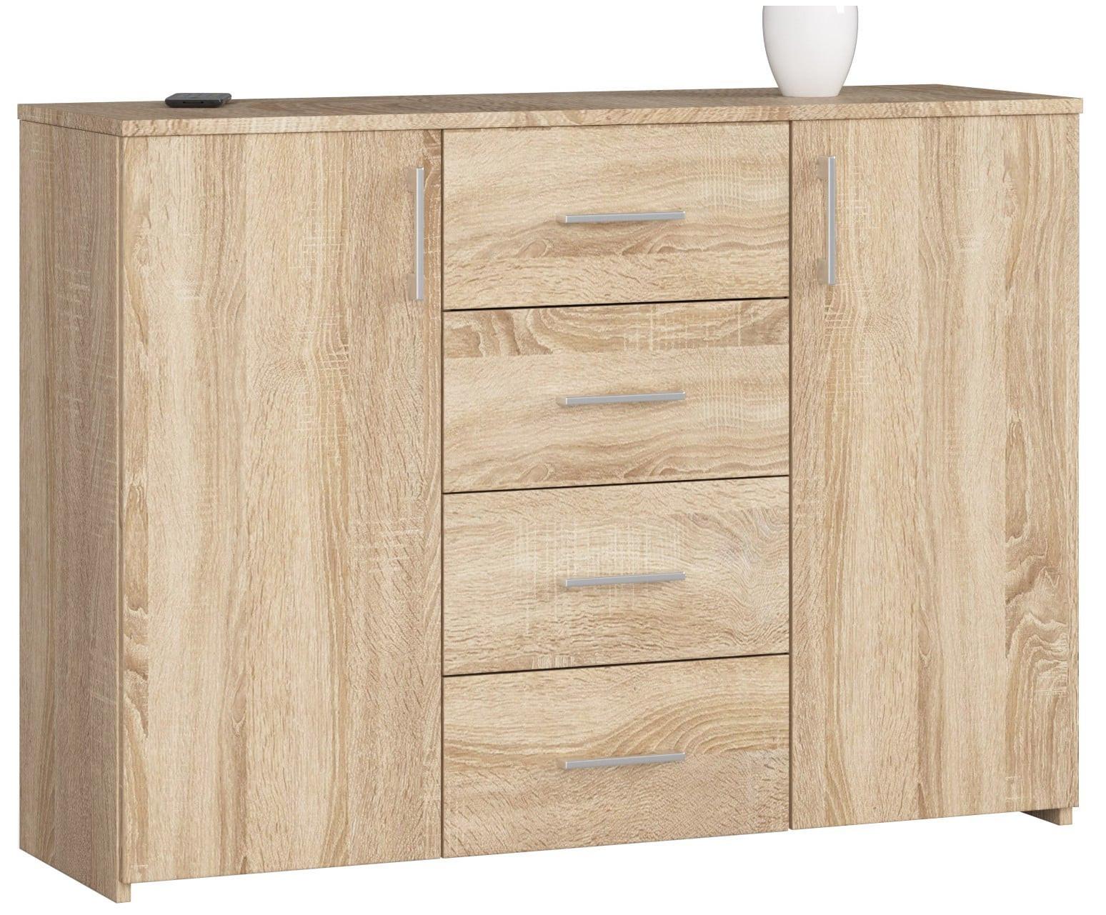 KOMMODE Eiche Sonoma 80/110/35 - Sonoma Eiche, Textil (110/80/35cm) - RAUMHIRSCH FURNITURE