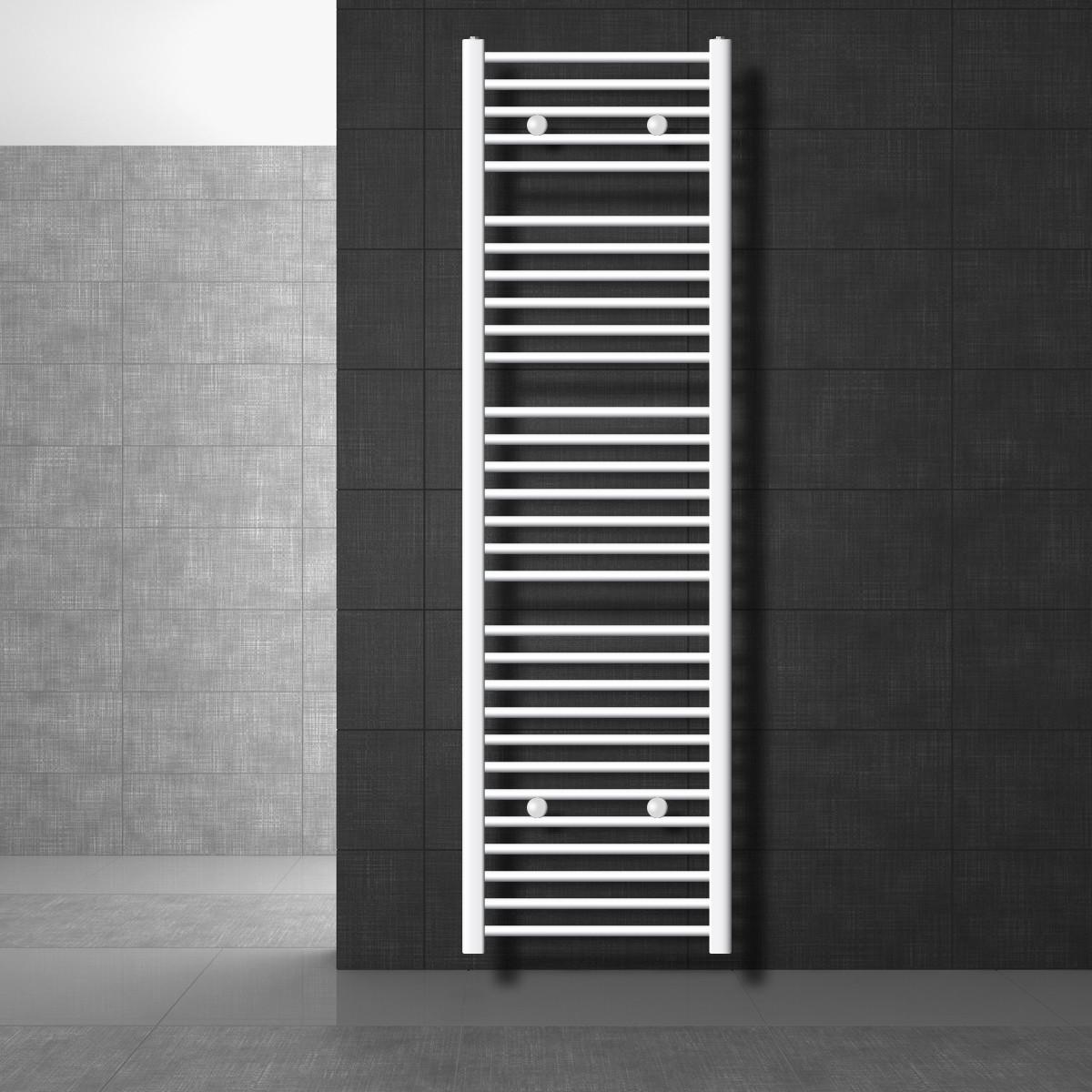 BADHEIZKÖRPER elektrisch Sahara 500x1800 mm Weiß gerade mit Heizstab 1200W Digital - Weiß, Metall (50/180/3cm) - LuxeBath