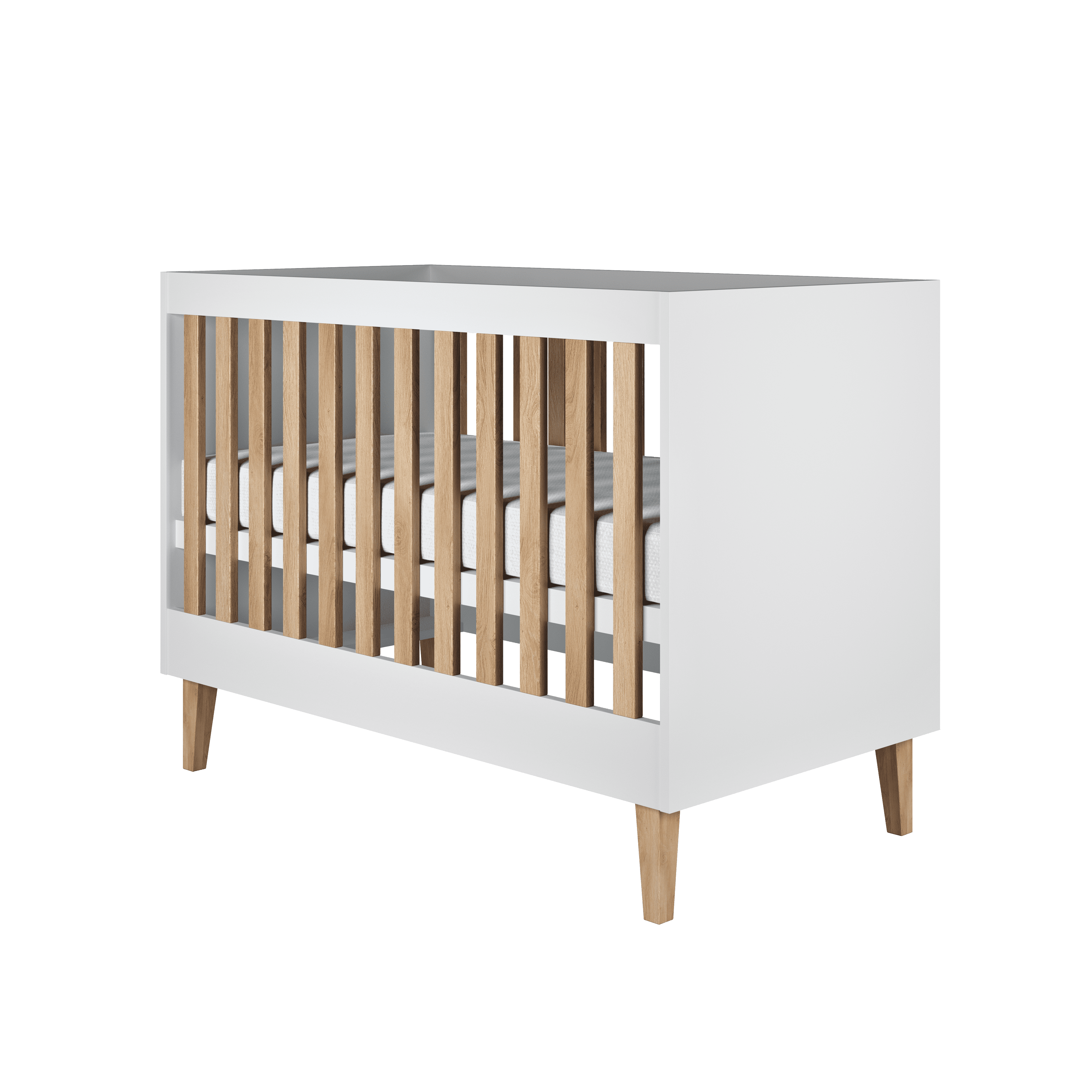 KINDERBETT Kubi ohne Schublade ohne Matratze Weiß 120/60 - Weiß, Holzwerkstoff (60/120cm) - RAUMHIRSCH FURNITURE