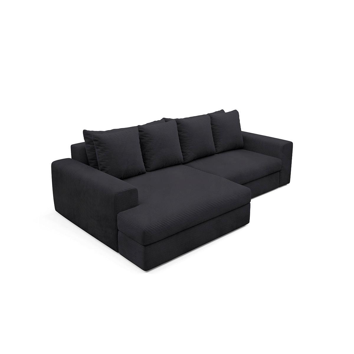ECKSOFA Paola 3 Sitzplätze Schwarz - Schwarz, Holz (272/167cm) - Petits-meubles