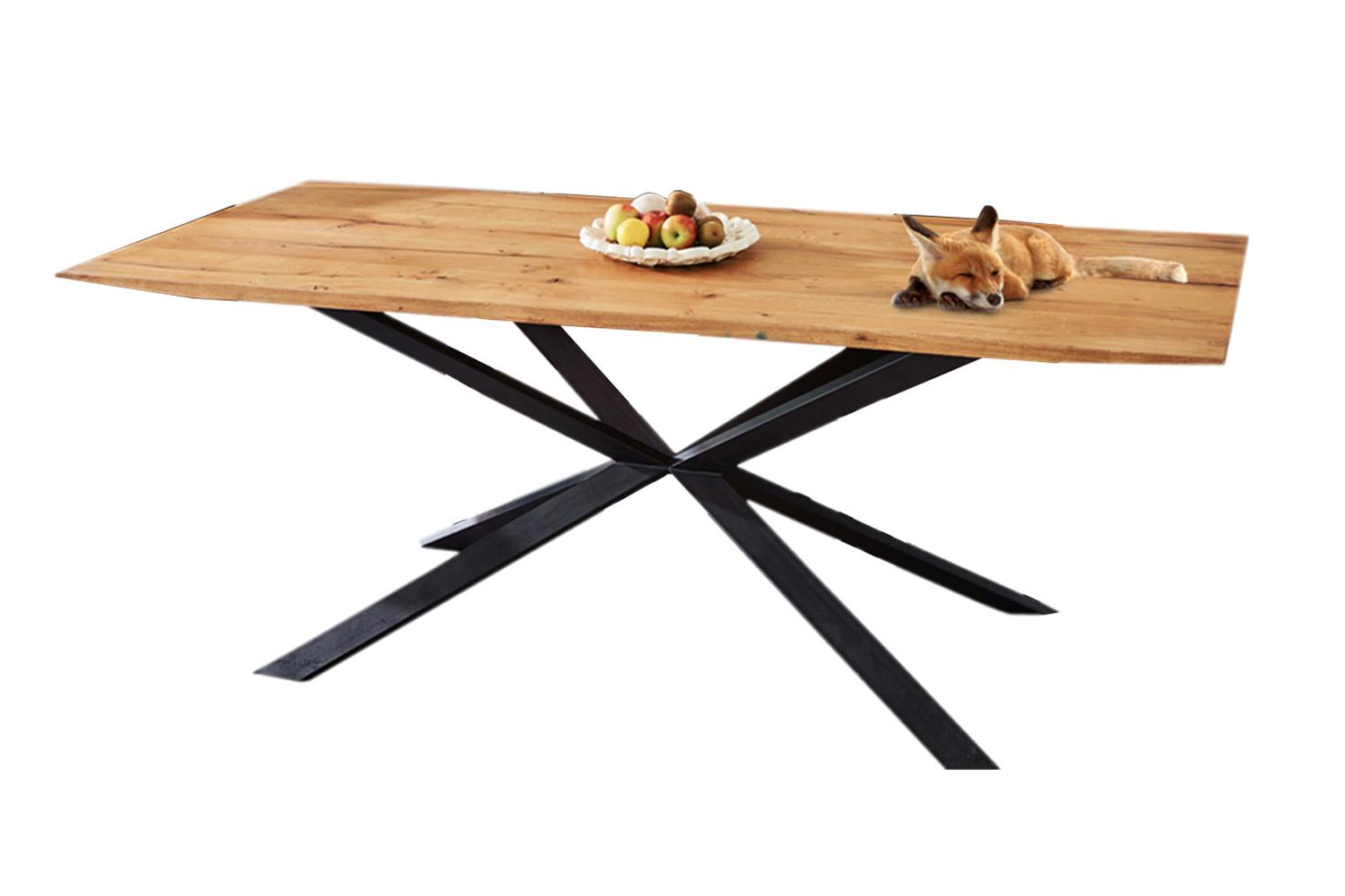 ESSTISCH YOSHA Holz - Zwetschgeholzfarben/Schwarz, Holz (95/220/76cm) - KAWOLA