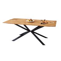 ESSTISCH YOSHA Holz - Zwetschgeholzfarben/Schwarz, Holz (95/220/76cm) - KAWOLA