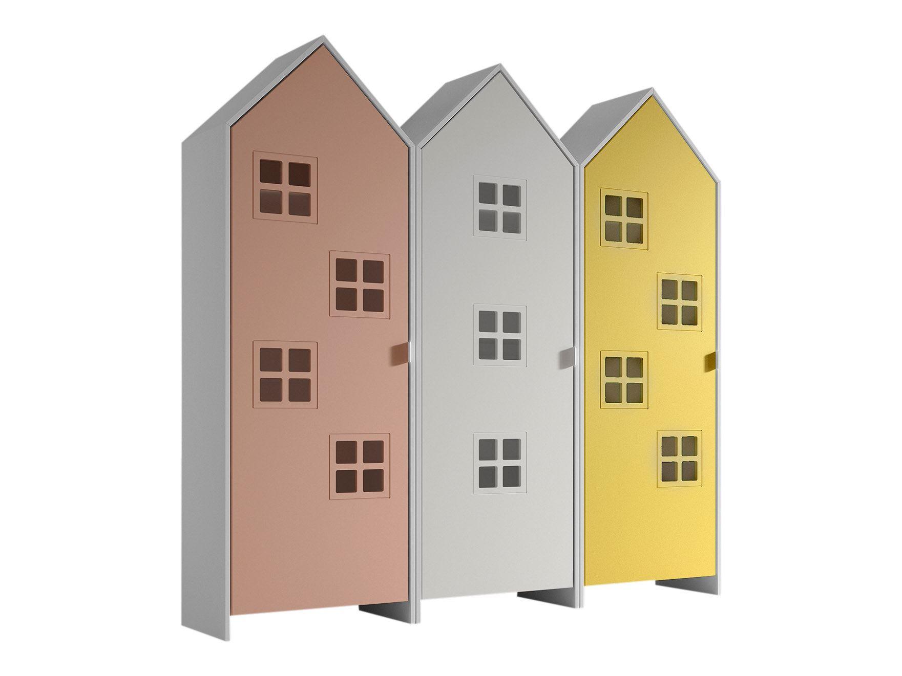 REGALSCHRANK Set Kania 173x37x171 MDF Weiß /Bunt - Pink/Gelb, Holzwerkstoff (173/171/37cm) - 58aufmkessel