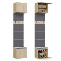 GARDEROBEN-SET Sonoma Eiche 50/238/35 - Grau/Sonoma Eiche, Holzwerkstoff (50/238/35cm) - RAUMHIRSCH FURNITURE