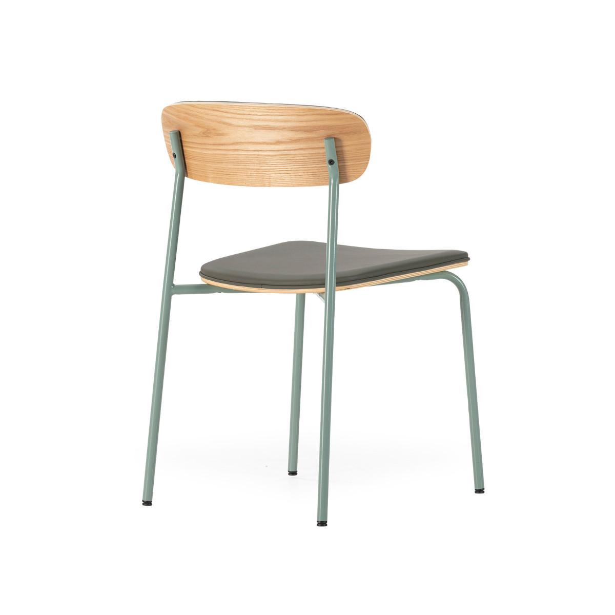 STÜHLE 2er-Set aus Kunstleder mit Metallbeinen 45,5/78/52 cm - Grün, Metall (45.5/78/15cm) - Calicosy