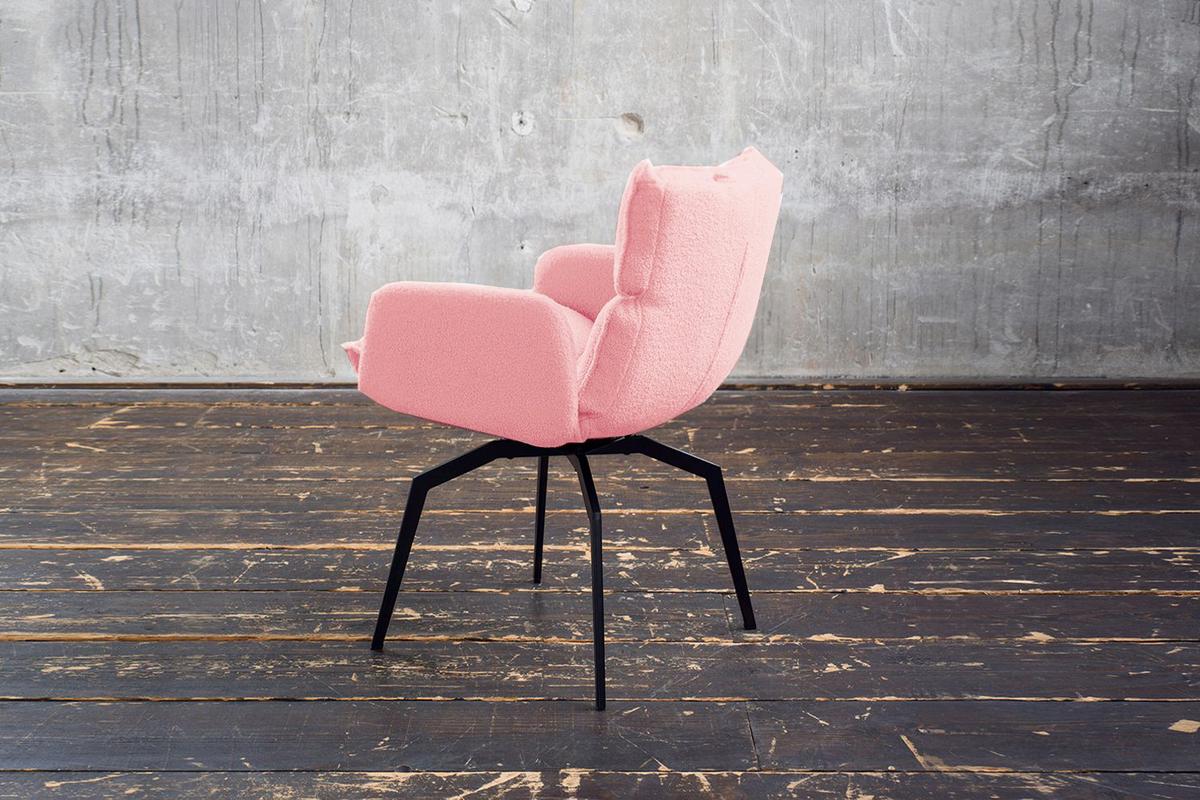 ESSZIMMERSTUHL BARO Pink Webstoff Drehbar (360°) (1er-Set) - Pink/Rosa, Kunststoff/Textil (59/86/65cm) - KAWOLA