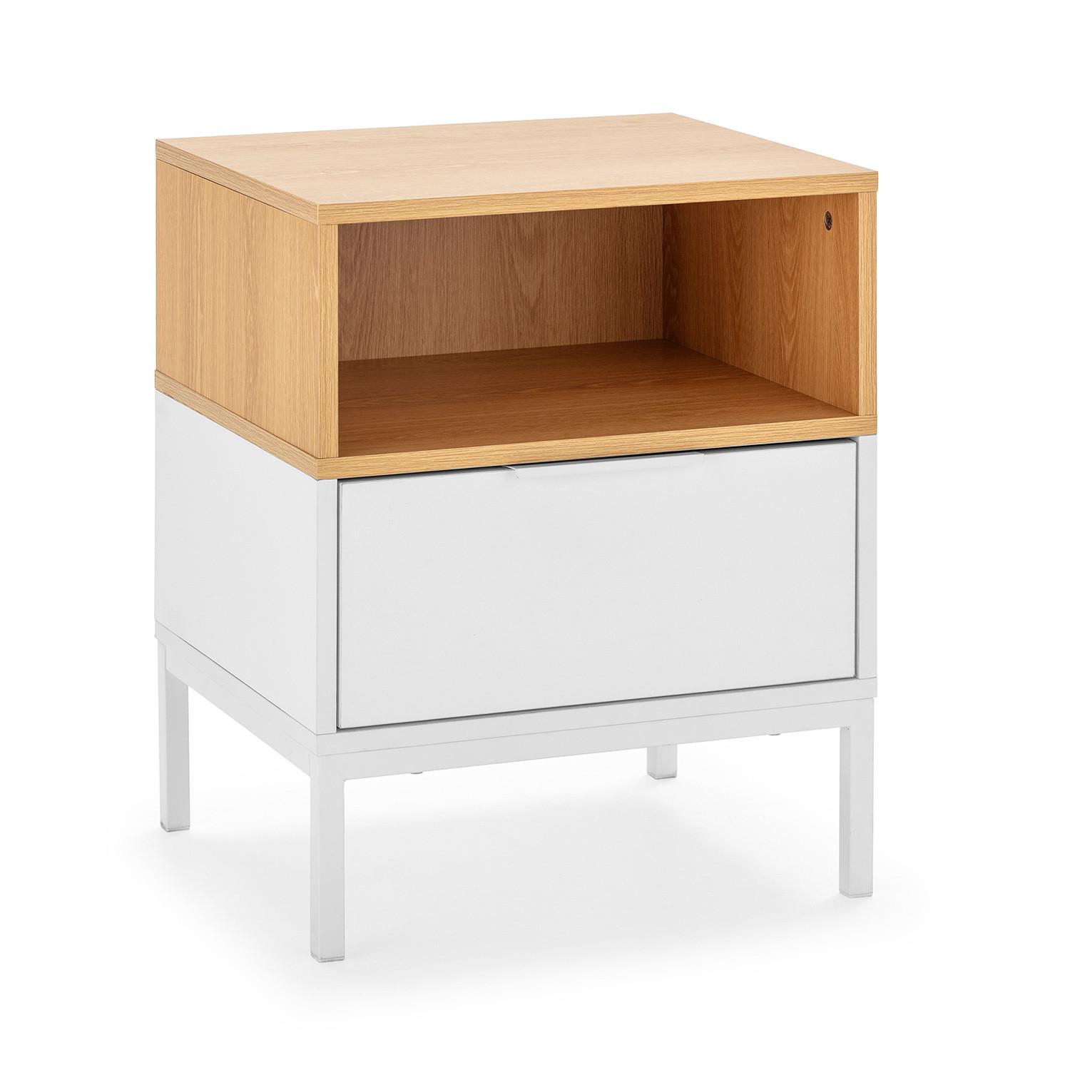 NACHTTISCH Nieve 1 schublade Weiß - Weiß, Holzwerkstoff (45/55/40cm) - VS Venta-stock