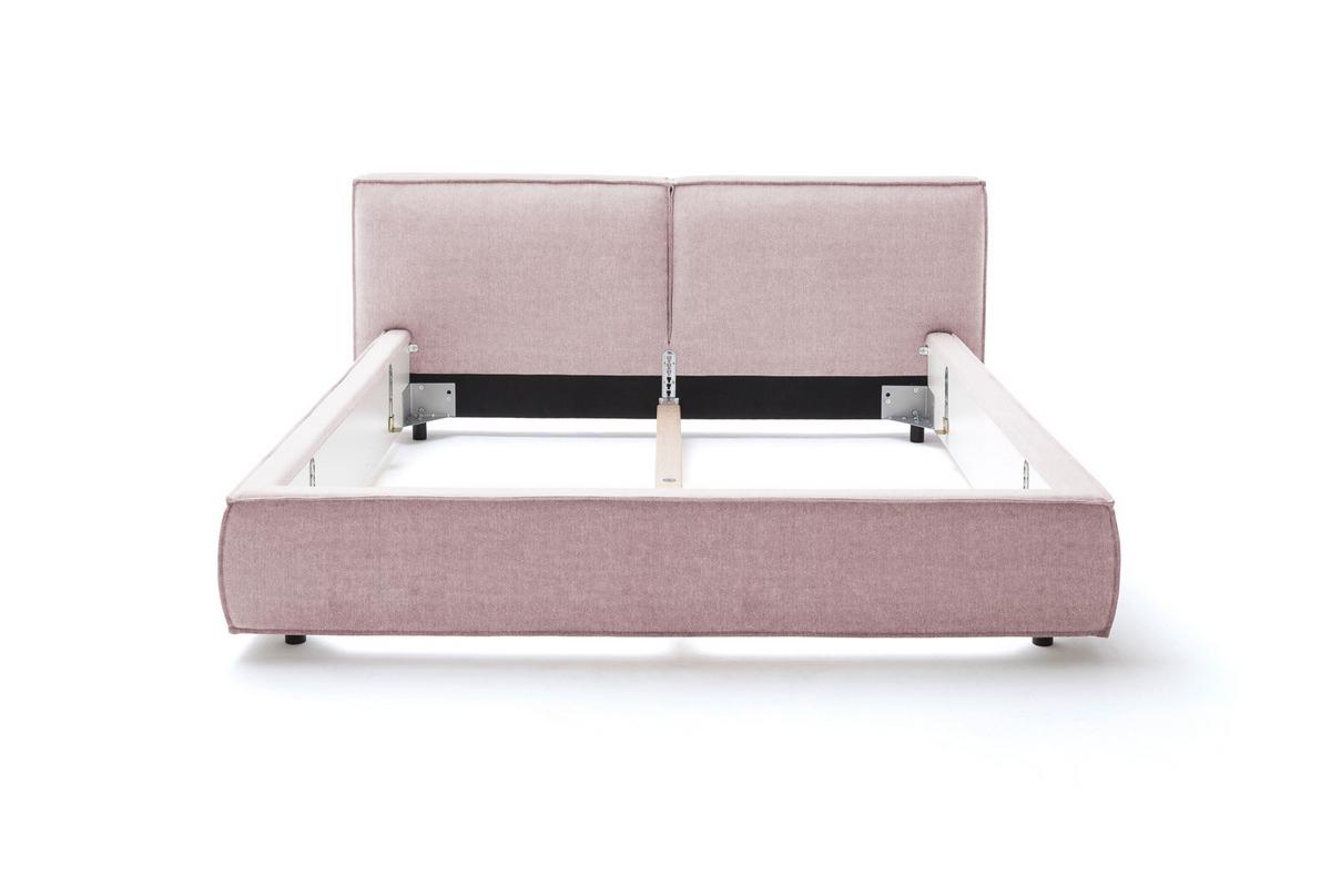 POLSTERBETT CARLO Pink Flachgewebe - Rosa, Textil (200/200cm) - KAWOLA