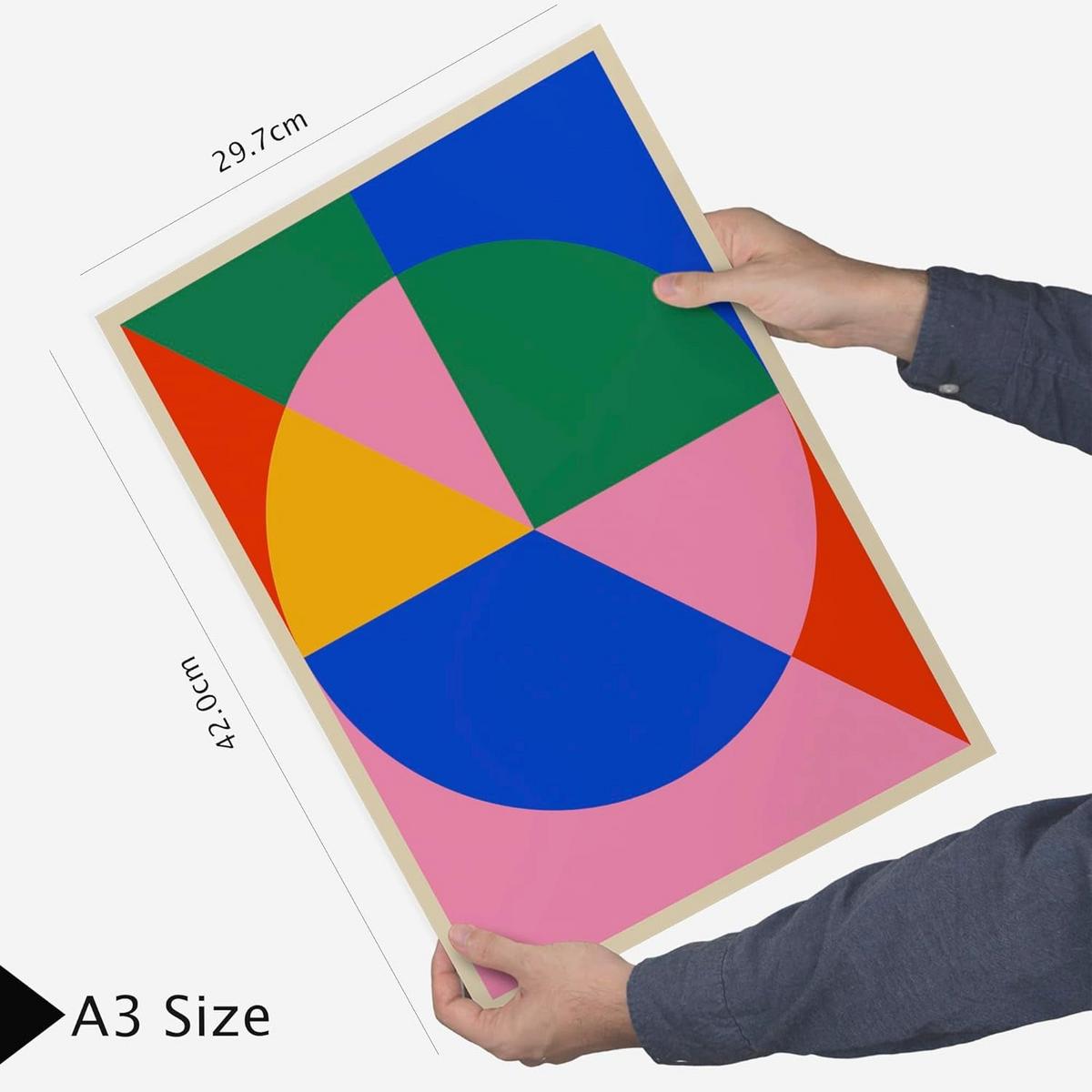 POSTER Set Mit 6 Bauhaus – Geometrische Formen In Leuchtenden Farben Designillustrationen Zur Der Wände Ihres Zuhauses Räume A3 & A4 Rahmenlos - Klar, Papier (29/3cm) - Nacnic