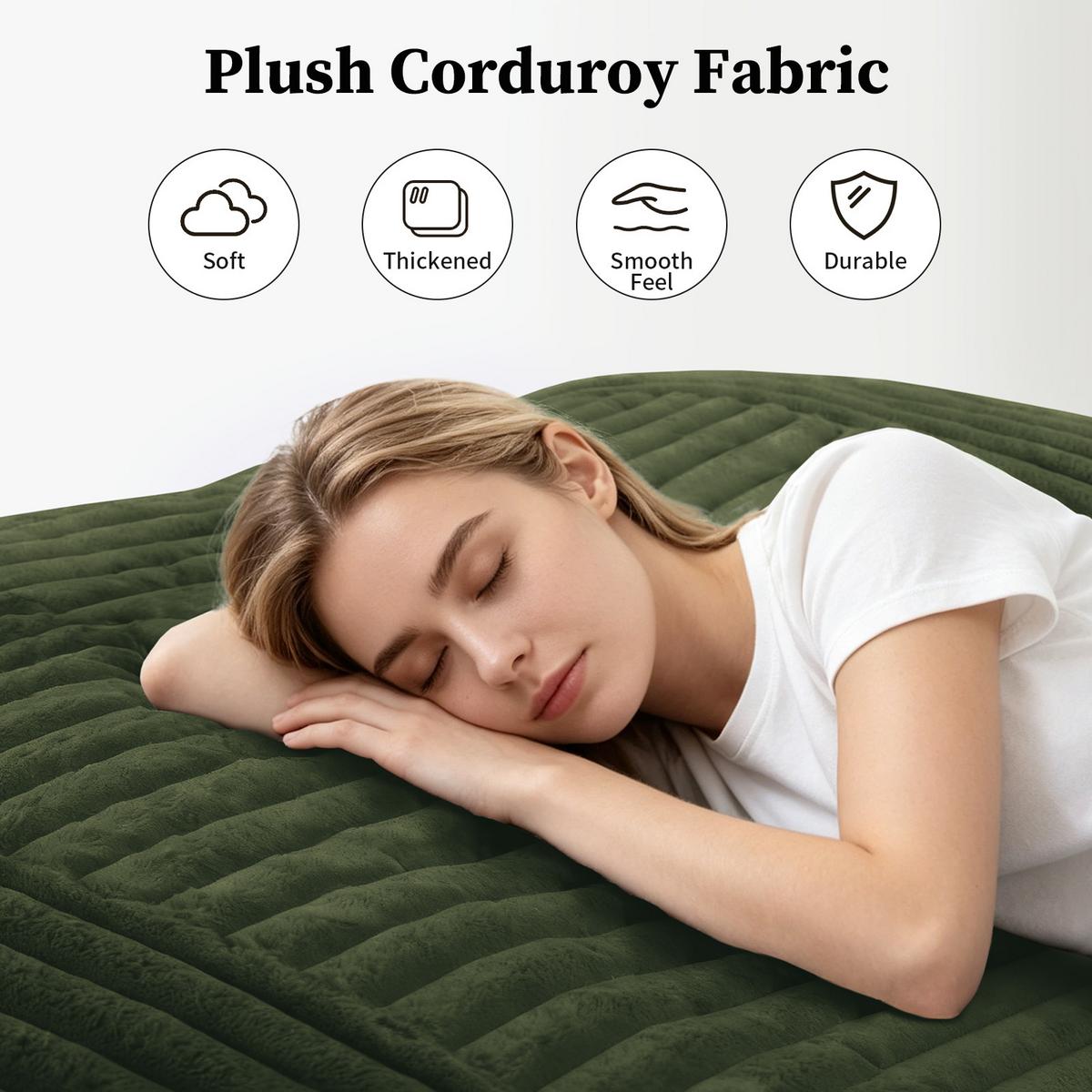 SITZSACK XXL 3-IN-1 aus Kordsamt als Sessel, Sofa und Bett - Grün, Textil (180/25/125cm) - Urban Meuble