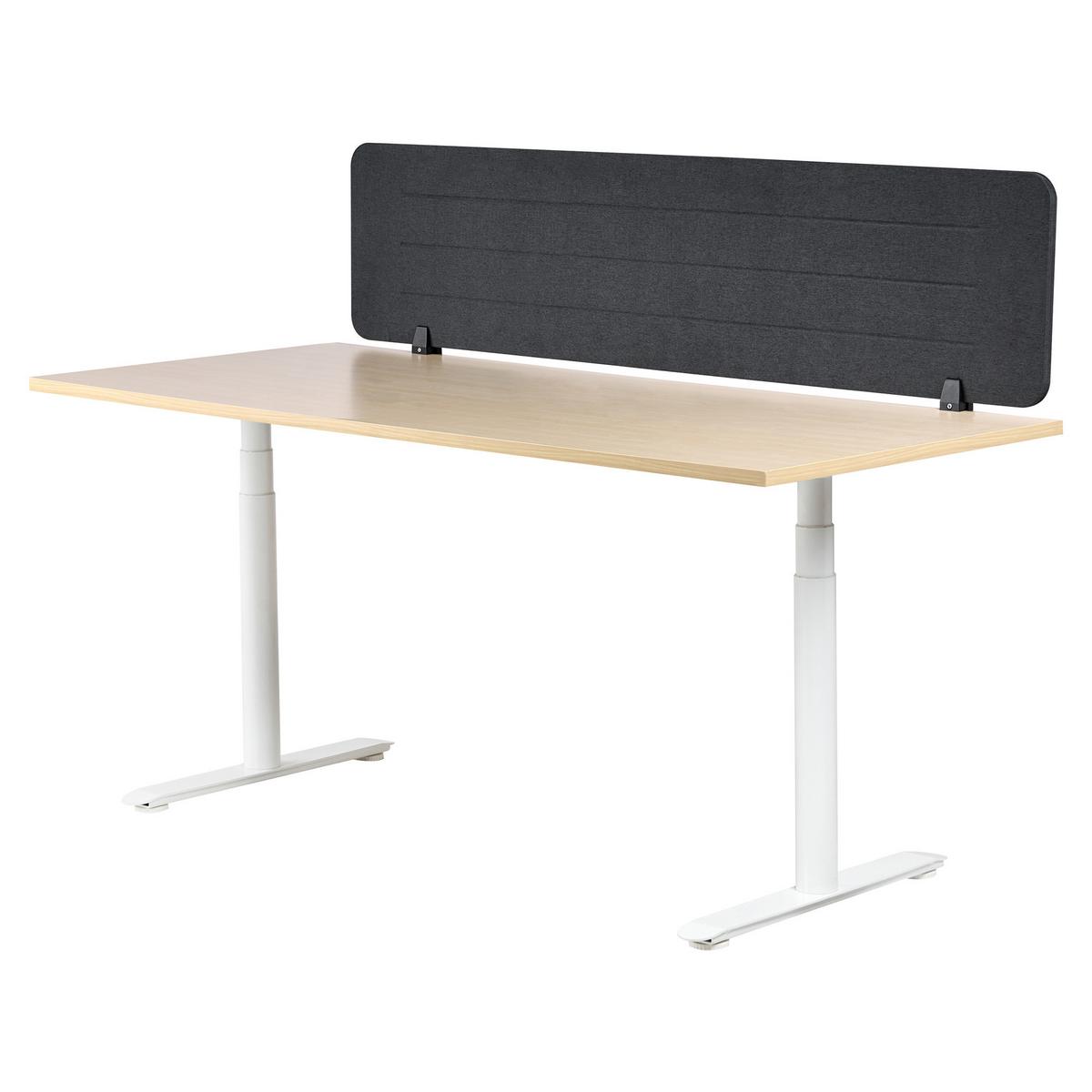 SCHREIBTISCHTRENNWAND 160/40 cm Dunkelgrau Ziggy - Dunkelgrau, Textil (160/40/2cm) - Beliani