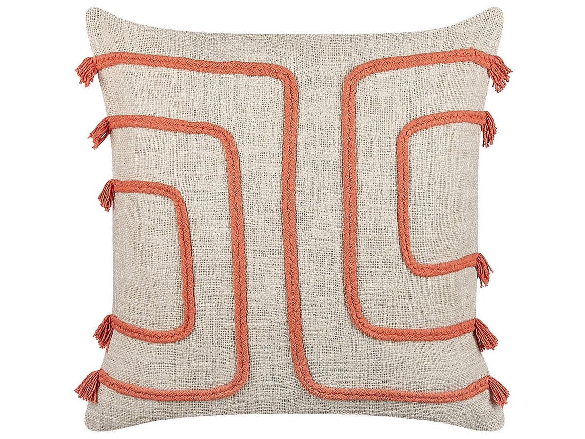 DEKOKISSEN 2er-Set Hellbeige 45/45 cm Pleione - Beige, Naturmaterialien/Textil (45/45cm) - Beliani