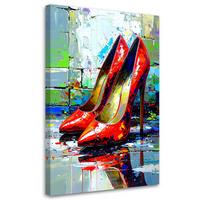 LEINWANDBILD Rote High Heels 80x120cm - Rot, Textil (80/120cm) - Feeby