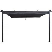 PERGOLA - MARKISE pergola adossée en aluminium avec toit rétractable- 3 x 4 m - gris Grau - Grau, Metall (289/231/395cm) - Habitat Garten