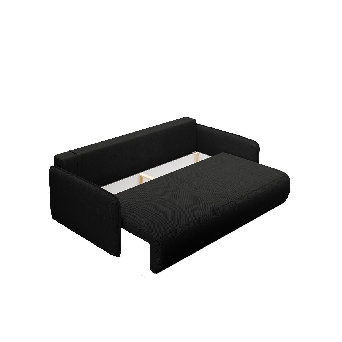 SOFA Claudio 3 Sitzplätze Schwarz - Schwarz, Holz (216/86/105cm) - Petits-meubles