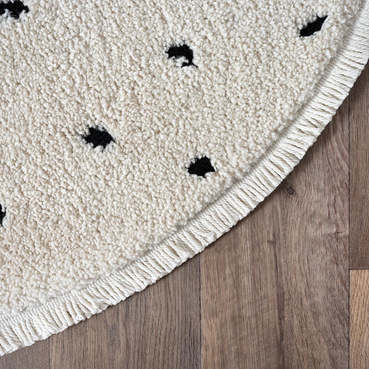 RUNDTEPPICH Abstrakt ATRIO Polypropylen Creme 120 x 120 cm - Beige, Textil (120/120cm) - KADIMA DESIGN