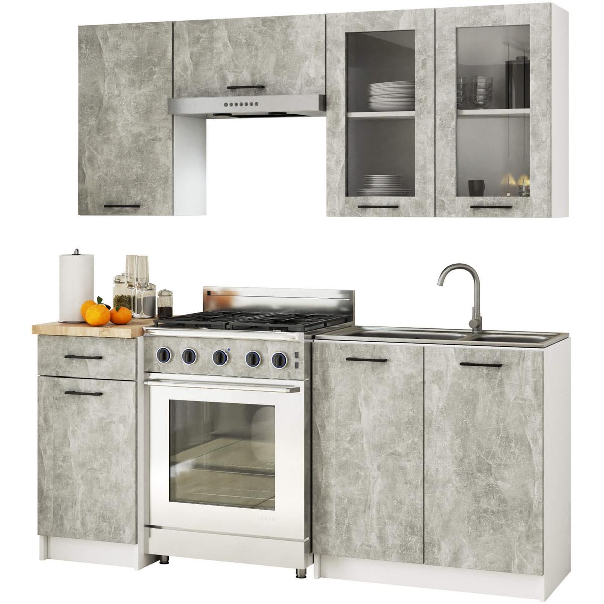 HÄNGESCHRANK Weiß, Beton 72/80/30,5 - Hellgrau/Weiß, Holzwerkstoff (80/72/30cm) - RAUMHIRSCH FURNITURE