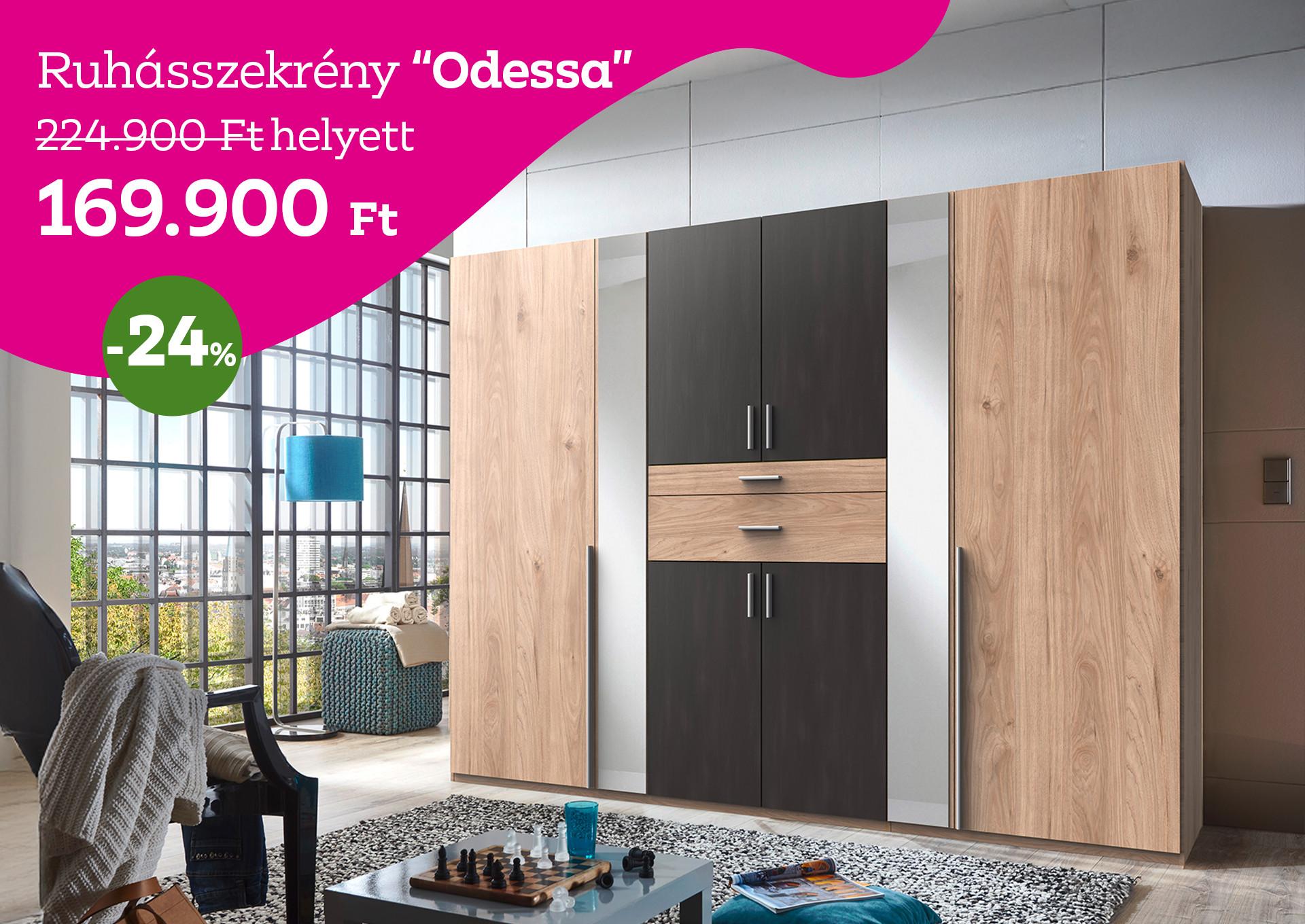 ruhásszekrény ODESSA 224900 Forint helyett 169900 Forint, kedvezmény mértéke 24%