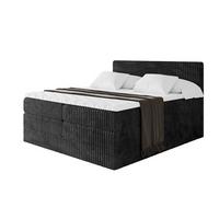 BOXSPRINGBETT mit Matratze H3|H4 und Lattenrost - TOLO KING 140x200 Cord - Schwarz - Schwarz, Holzwerkstoff (140/200cm) - ALTDECOR
