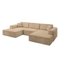 WOHNLANDSCHAFT IREA-U1-v3 - 303x171x79 cm Beige - Beige, Holzwerkstoff/Textil (303/79/171cm) - ALTDECOR